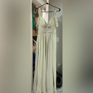AZAZIE LIANNE A-Line Off the Shoulder Chiffon Floor-Length Dress Dusty Sage 12
